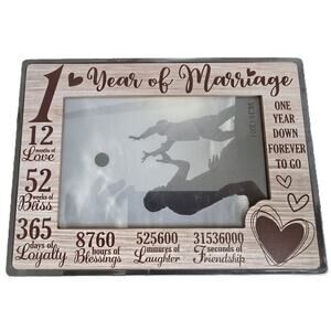 1 Year of Marriage-First Anniversary Gift for Wife, Husband, Couple 8 x 6